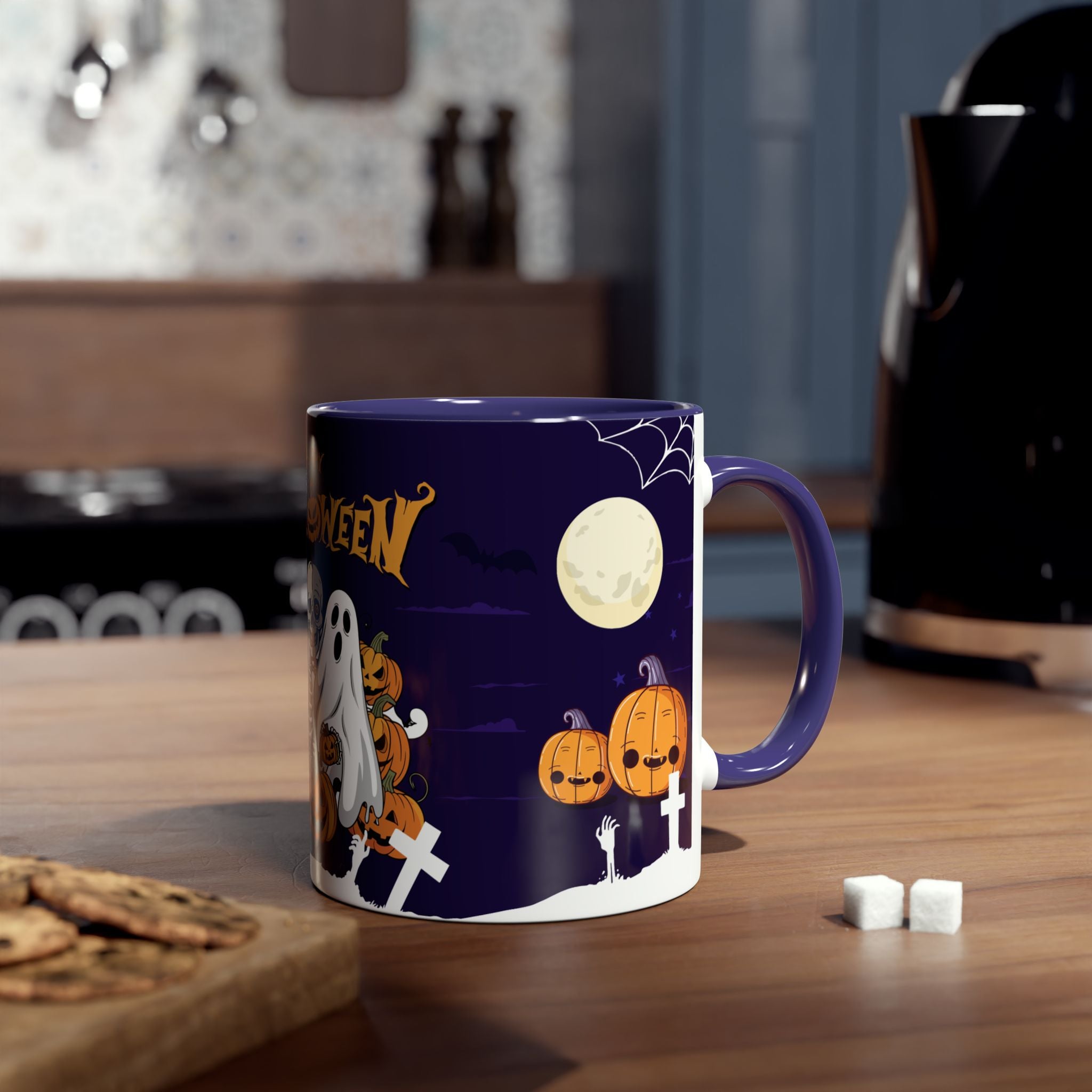 Halloween is Better with Skeleton | Two-Tone Coffee Mugs